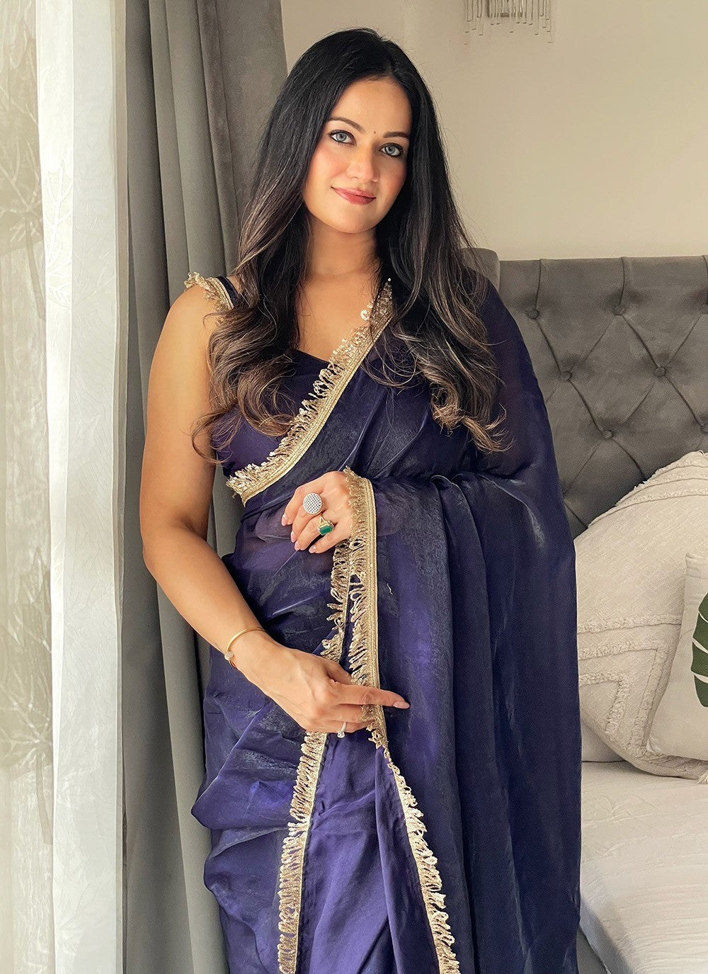 Blue Saree offers calm elegance – a versatile pick for every occasion.