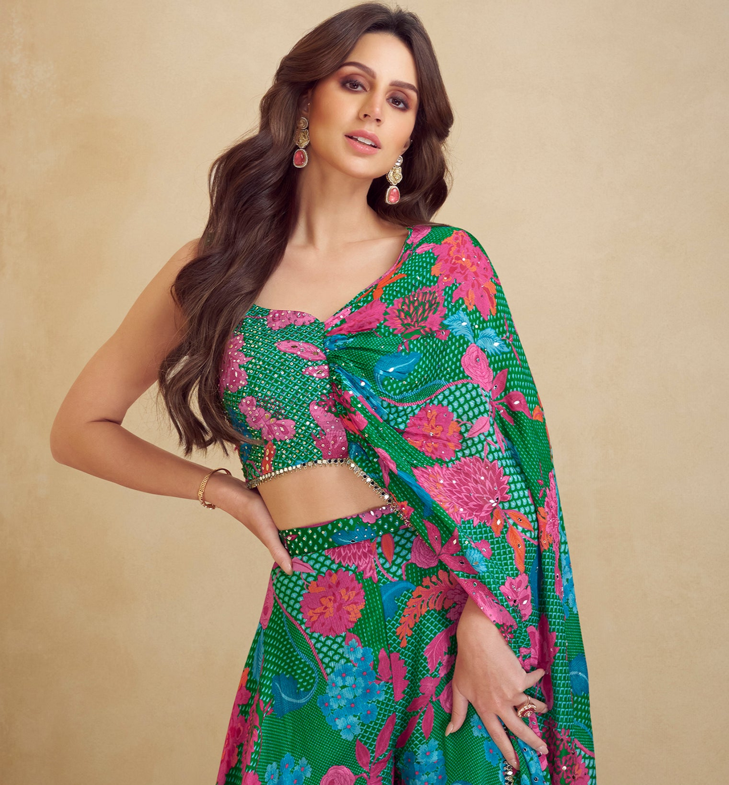 Stylish Party Wear Indian Anarkali Gown Suit with elegant embroidery and detailing.