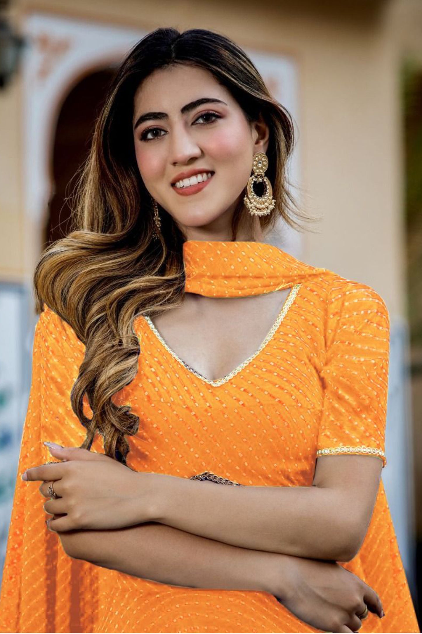 "Elegant lehengas for U.S.-based Indian celebrations."
