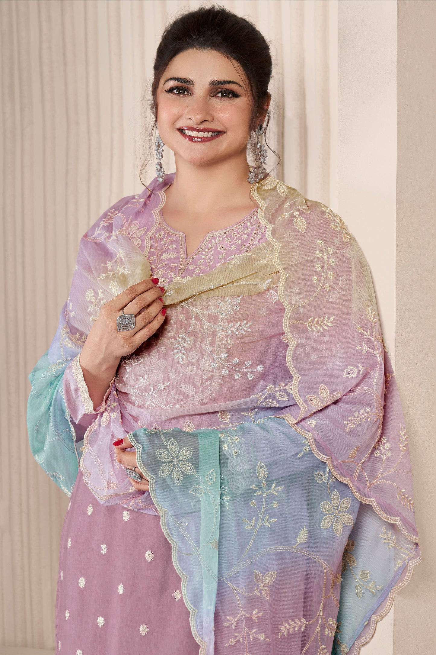 Feminine and fresh, pink salwar kameez range from soft blush tones to vibrant fuchsia.