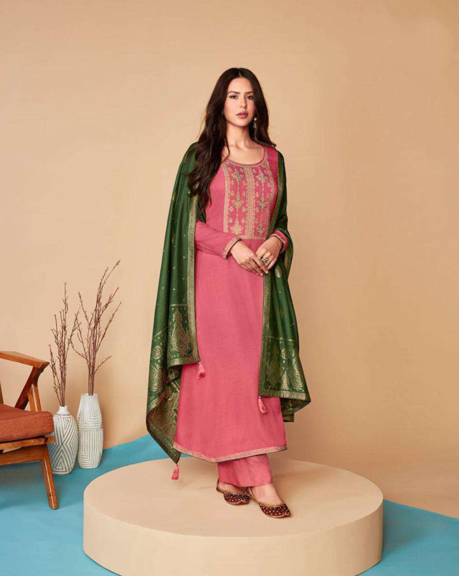 Trendy Light Pink Color Salwar Kameez Suit With Dupatta For Evening Wear