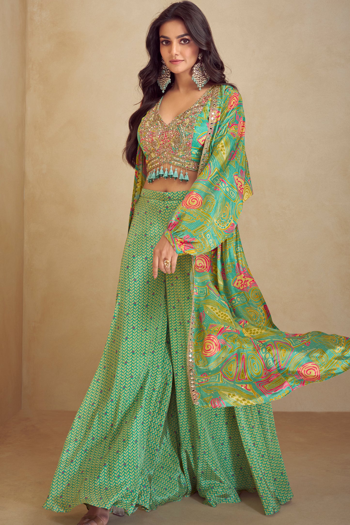 Stylish Shrug Style Plazzo Suit – Festive & Occasion Wear for Women