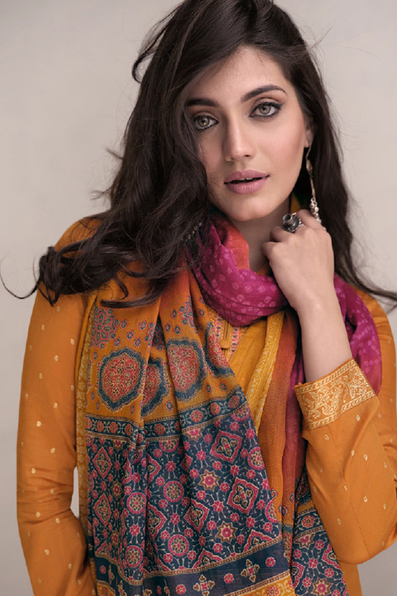 Traditional Pakistani Indian outfit in blue with dupatta ready to wear for Eid celebrations and special functions