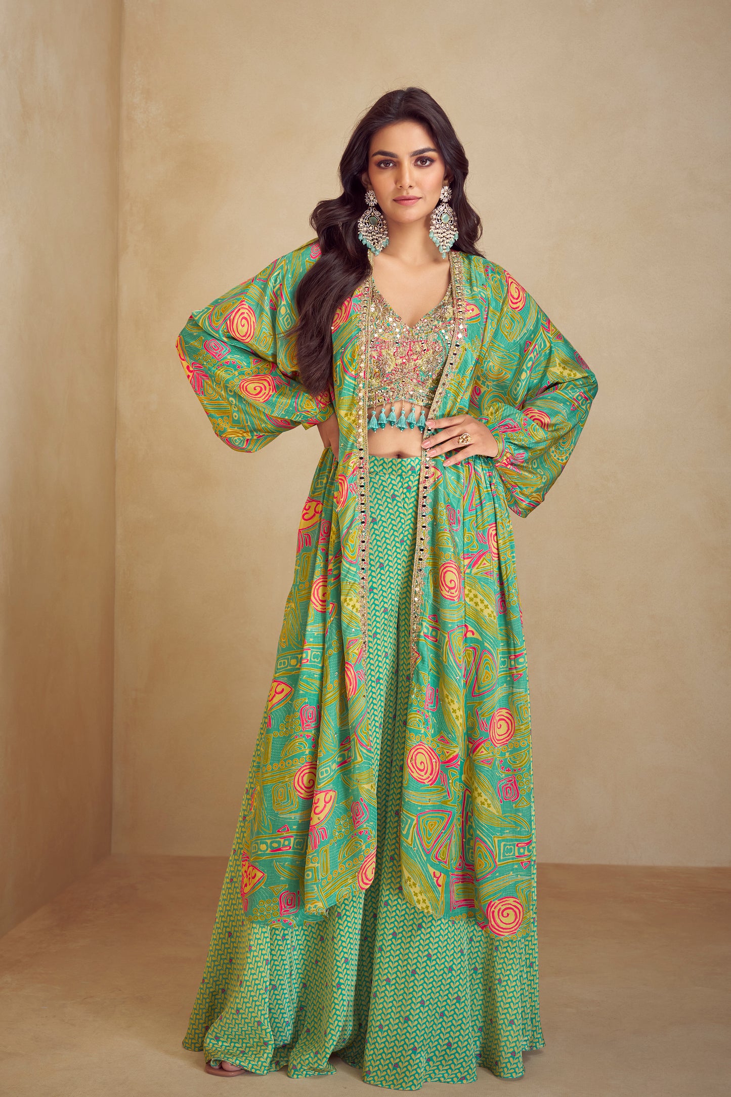 Stylish Shrug Style Plazzo Suit – Festive & Occasion Wear for Women