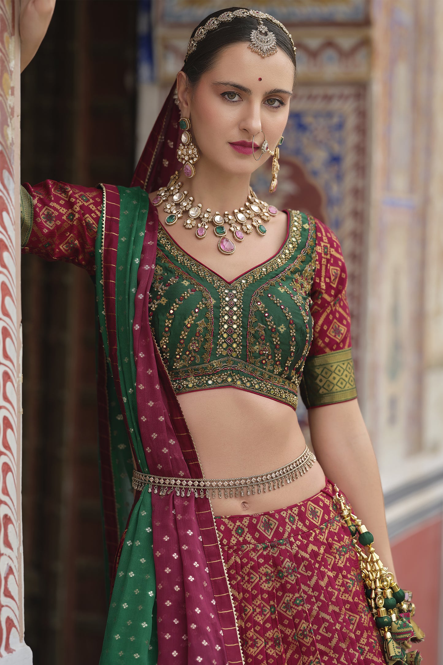Elegant Maroon Color Lehenga Choli With Dupatta For Traditional Festival And Evening Wear
