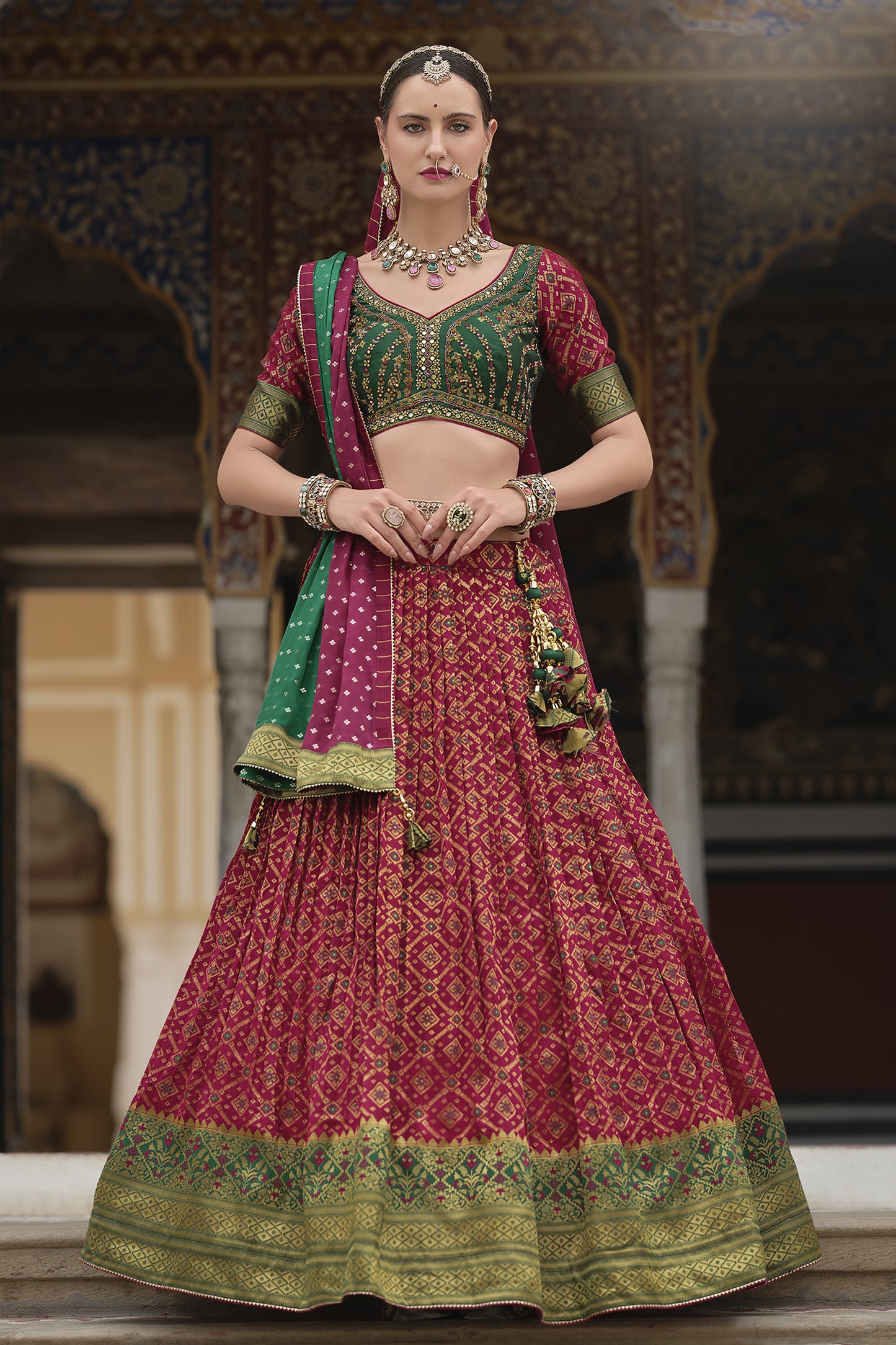 Elegant Maroon Color Lehenga Choli With Dupatta For Traditional Festival And Evening Wear