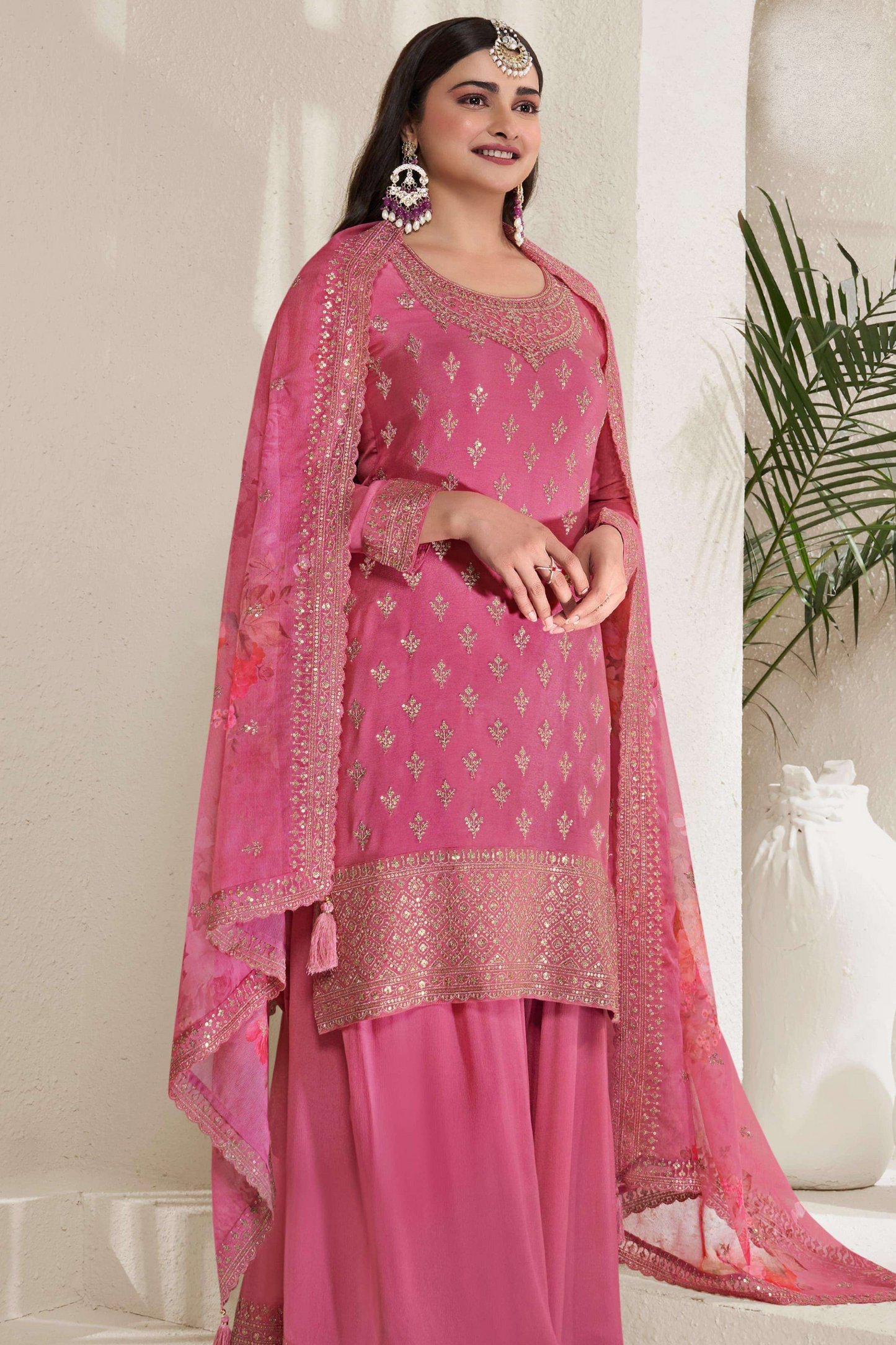 Designer Wedding Reception Party Wear Salwar Kameez Palazzo Dress