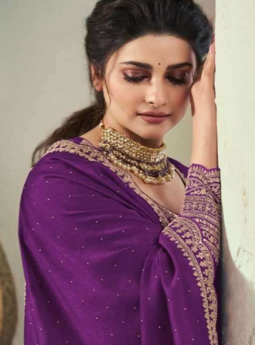 Purple Ready-to-Wear Ethnic Party Salwar Kameez Palazzo with Dupatta