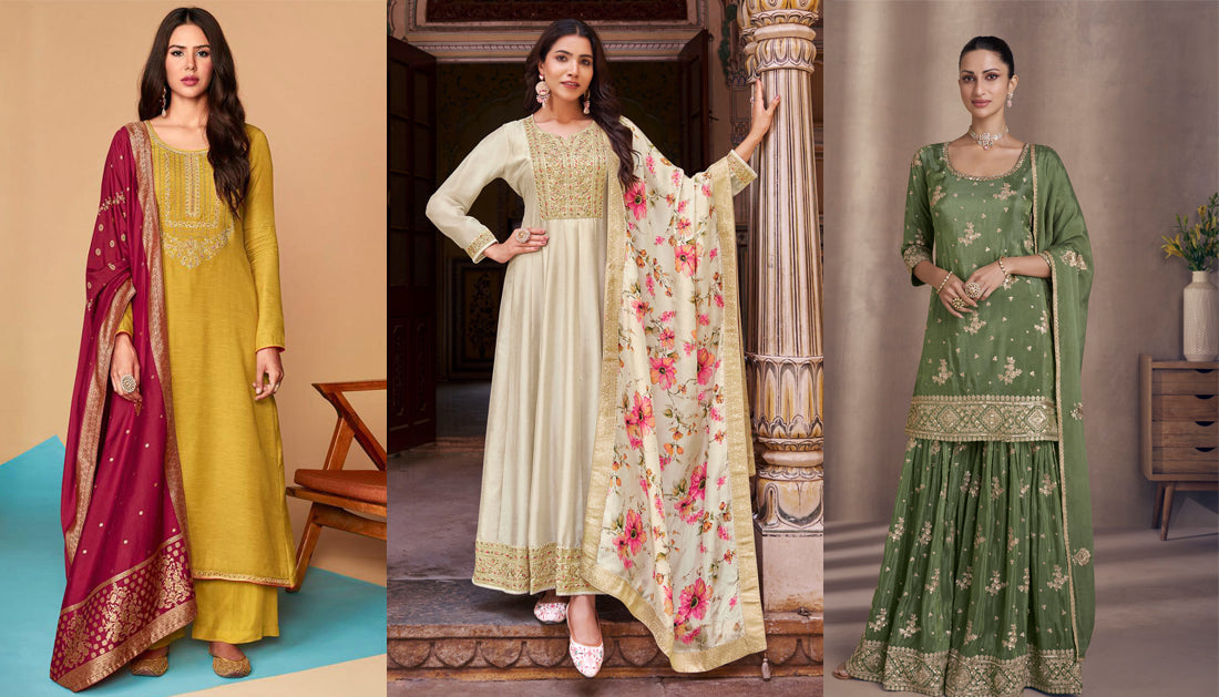 Indian Wedding Reception Party Wear Stylish Salwar Kameez Dupatta Suit