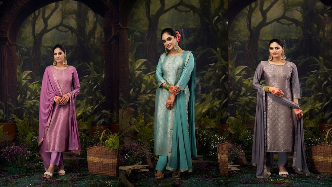 Grey elegant office-wear salwar kameez set ideal for corporate and formal settings.