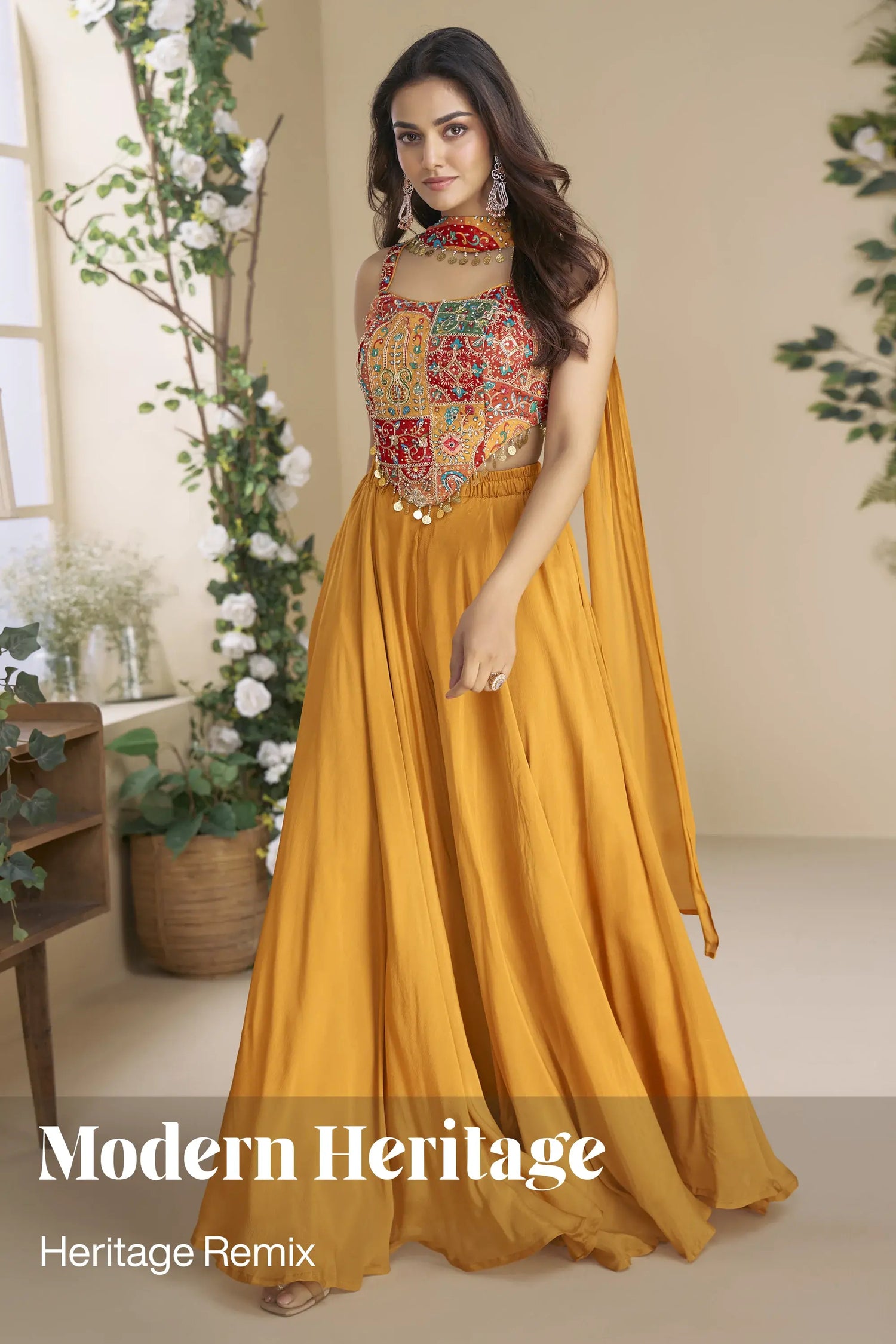 Chic western-style dress — fusion fashion with Indian-inspired elegance for the modern U.S. wardrobe.