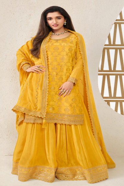 Ready Made Indian Style Designer Wear Salwar Kameez Palazzo Dupatta Dresses