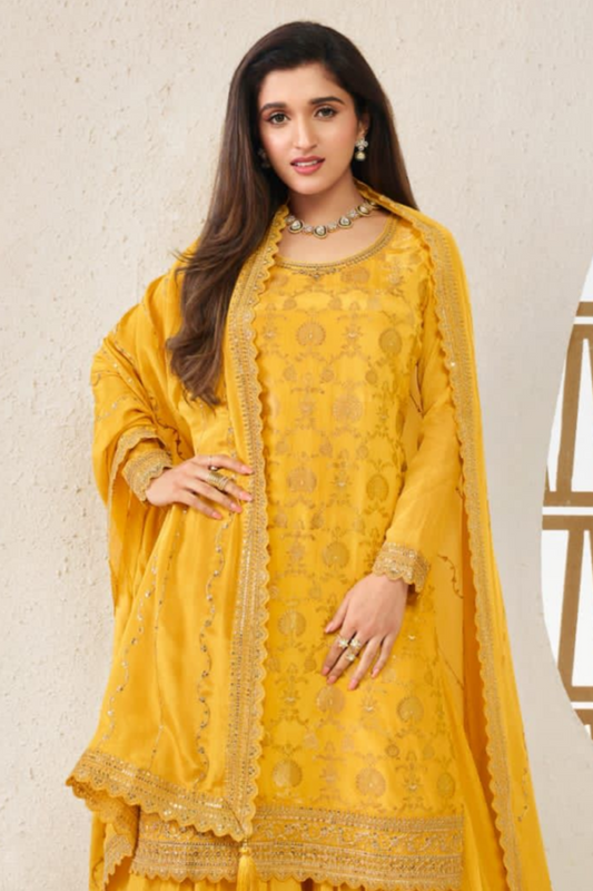 Ready Made Indian Style Designer Wear Salwar Kameez Palazzo Dupatta Dresses