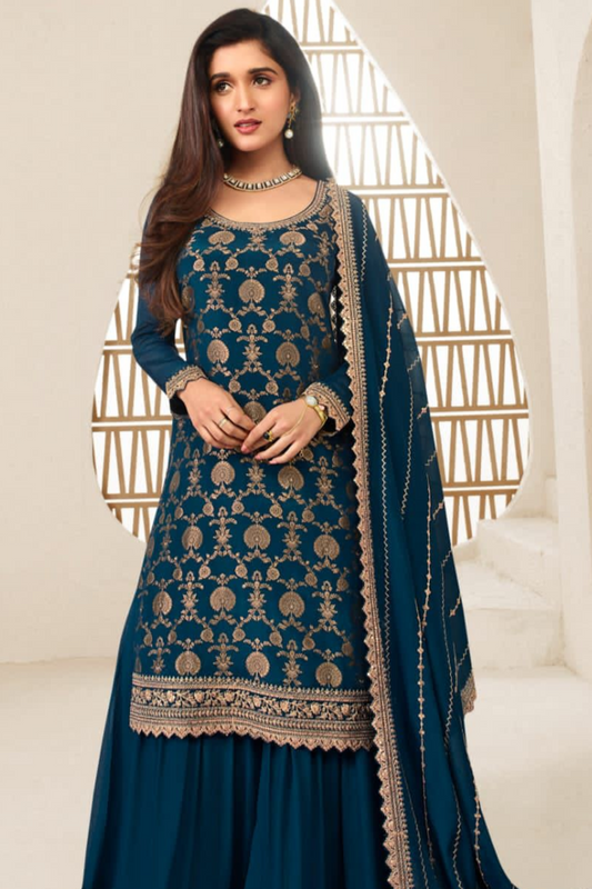 Reception Party Wear Ready Made Stitched Style Salwar Kameez Dupatta Worked Dresses