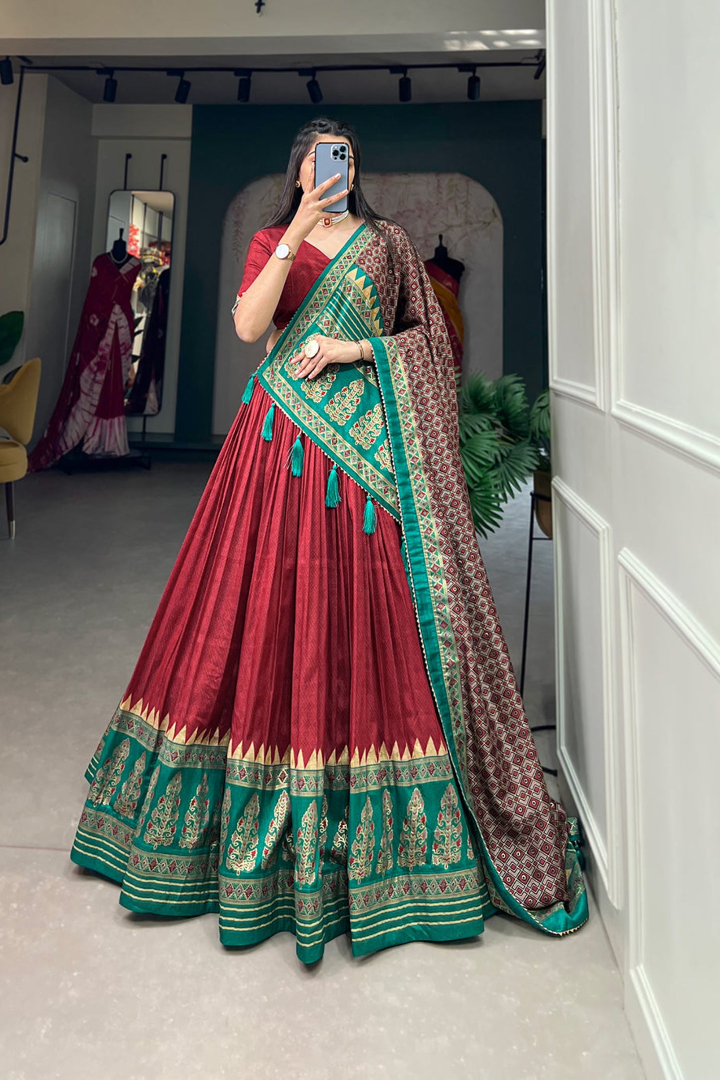 red lehenga,plus size available,Comfort Fit,Premium Fabric,Express Delivery.