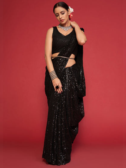Bollywood Designer Ethnic Indian Wedding Saree with Stitched Blouse