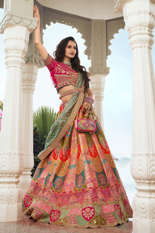 Wedding Wear Bridal Latest Designer Heavy Embroidery Worked Lehenga Choli Suits