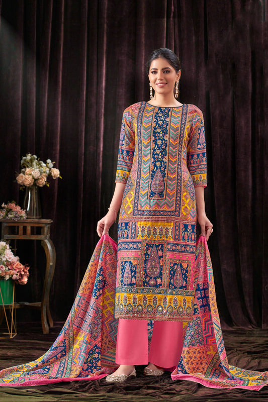 Elegant Designer Event Wear Pure Reyon With Mirror Work Salwar Kameez Plazzo Suit