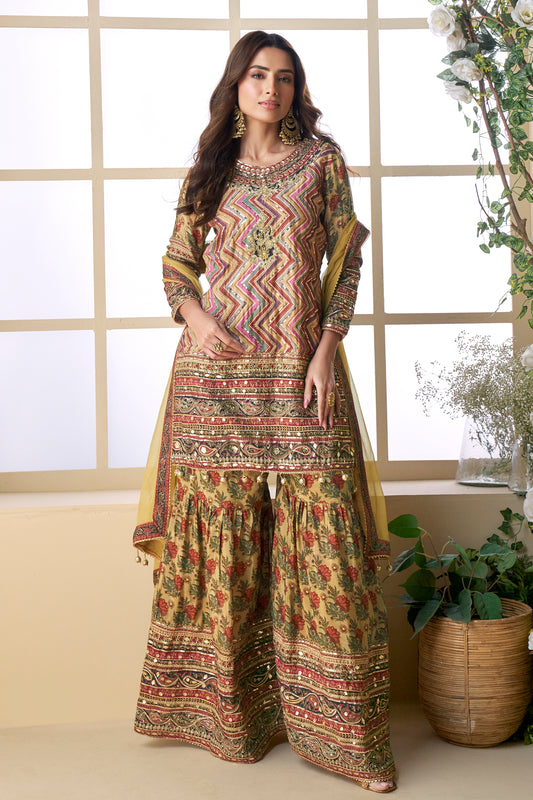 Wedding Reception Party Wear Heavy Hand Work indian plazo suits
