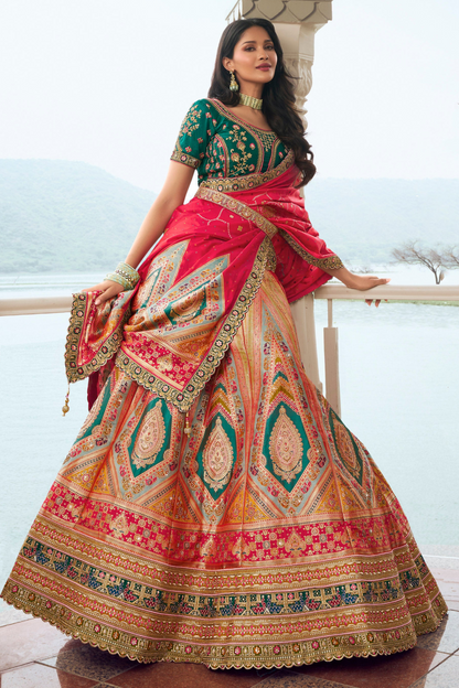 Wedding Reception Bridal Wear Heavy Embroidery Worked Lehenga Choli