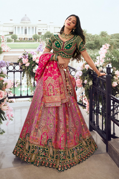 Indian Pakistani Bridal Wear Lehenga Choli Ready to Wear Silk Beautiful Flared Lehenga Choli