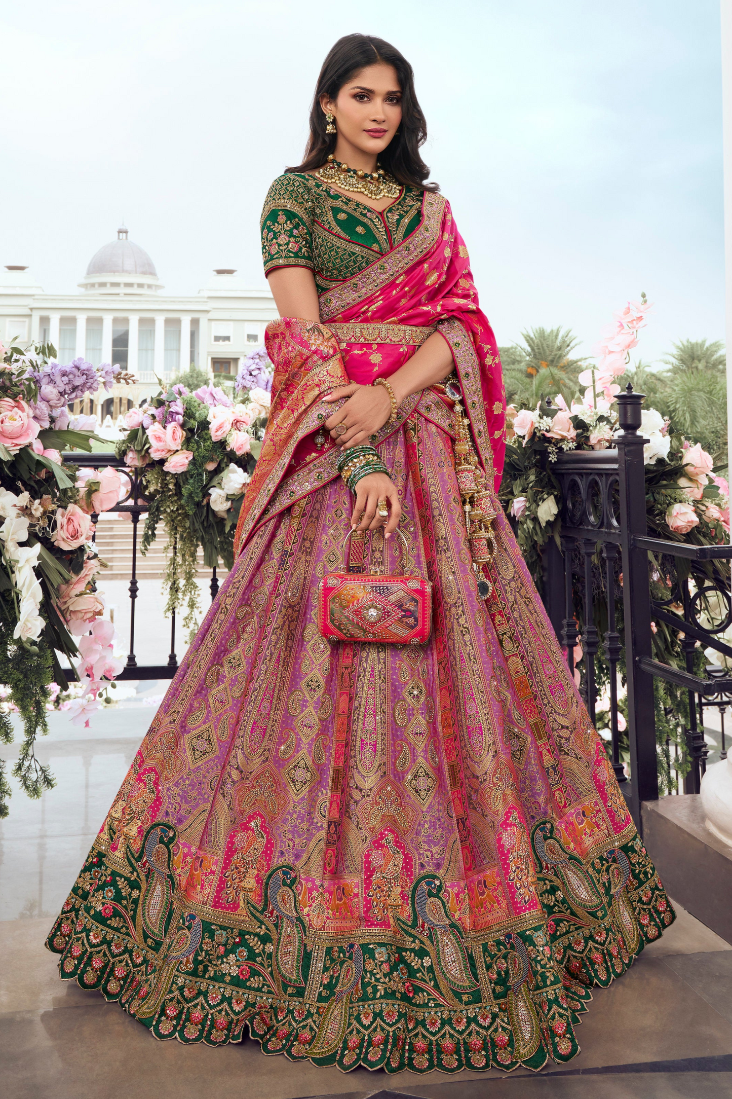 Indian Pakistani Bridal Wear Lehenga Choli Ready to Wear Silk Beautiful Flared Lehenga Choli