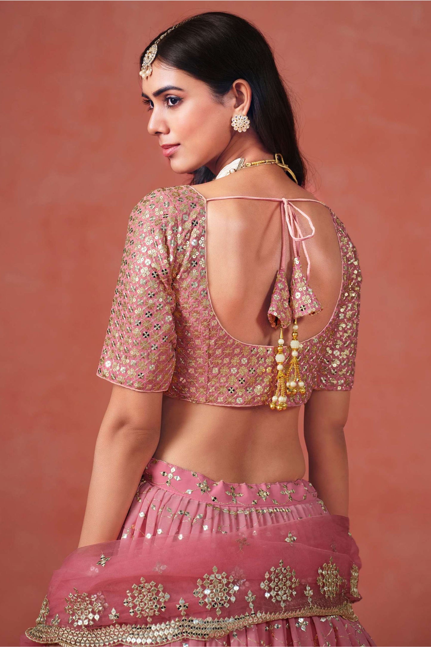 Roka Designer Georgette & Embroidery Work Lehenga Choli & Net Dupatta