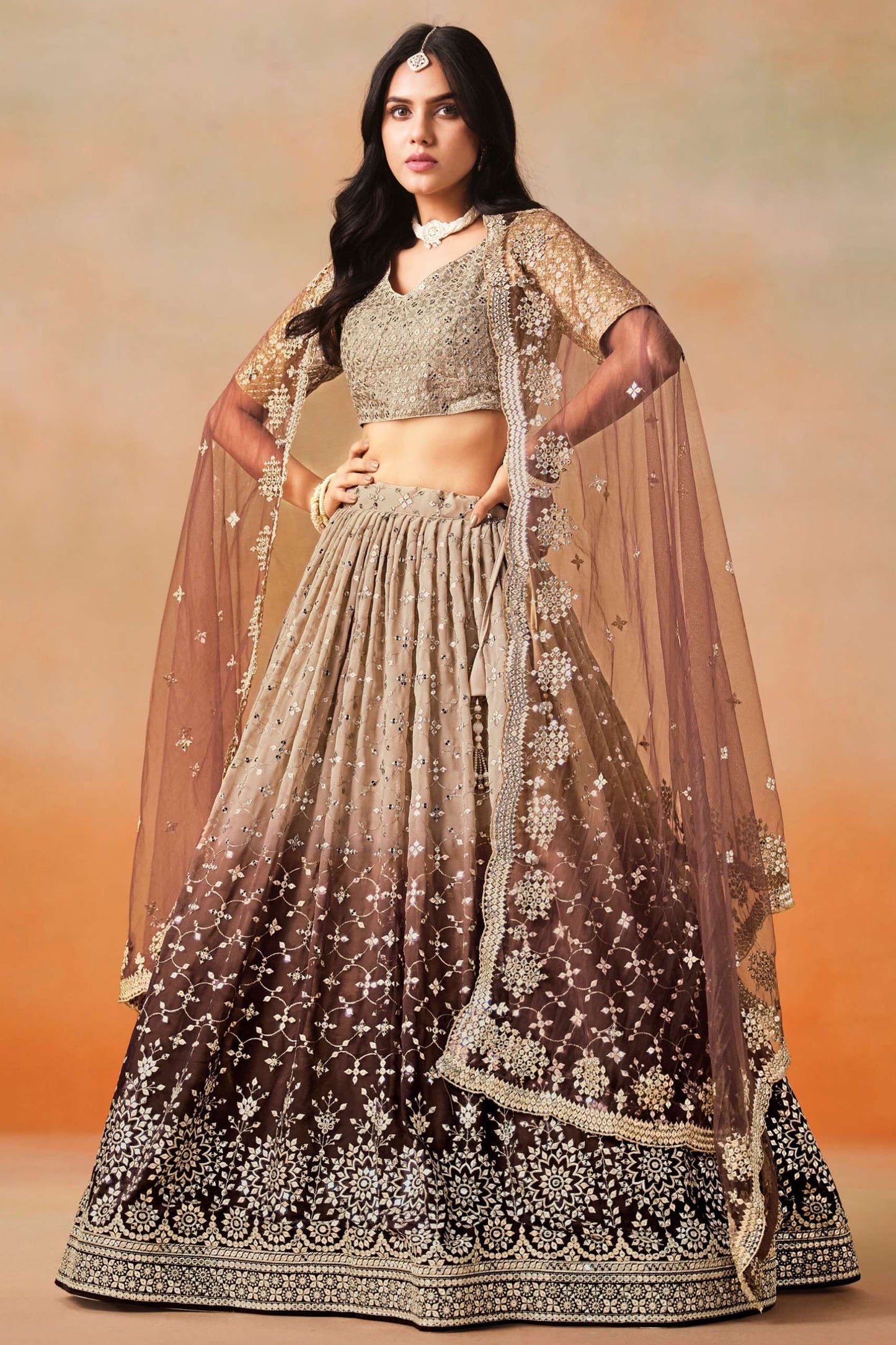 Indian Traditional Designer Georgette & Embroidery Work Lehenga Choli