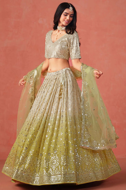 Indian Traditional Designer Georgette Fabric Lehenga Choli & Net Dupatta
