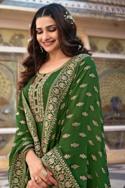 New Embroidered Green Color Salwar Kameez With Dupatta