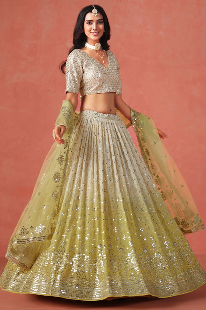 Indian Traditional Designer Georgette Fabric Lehenga Choli & Net Dupatta