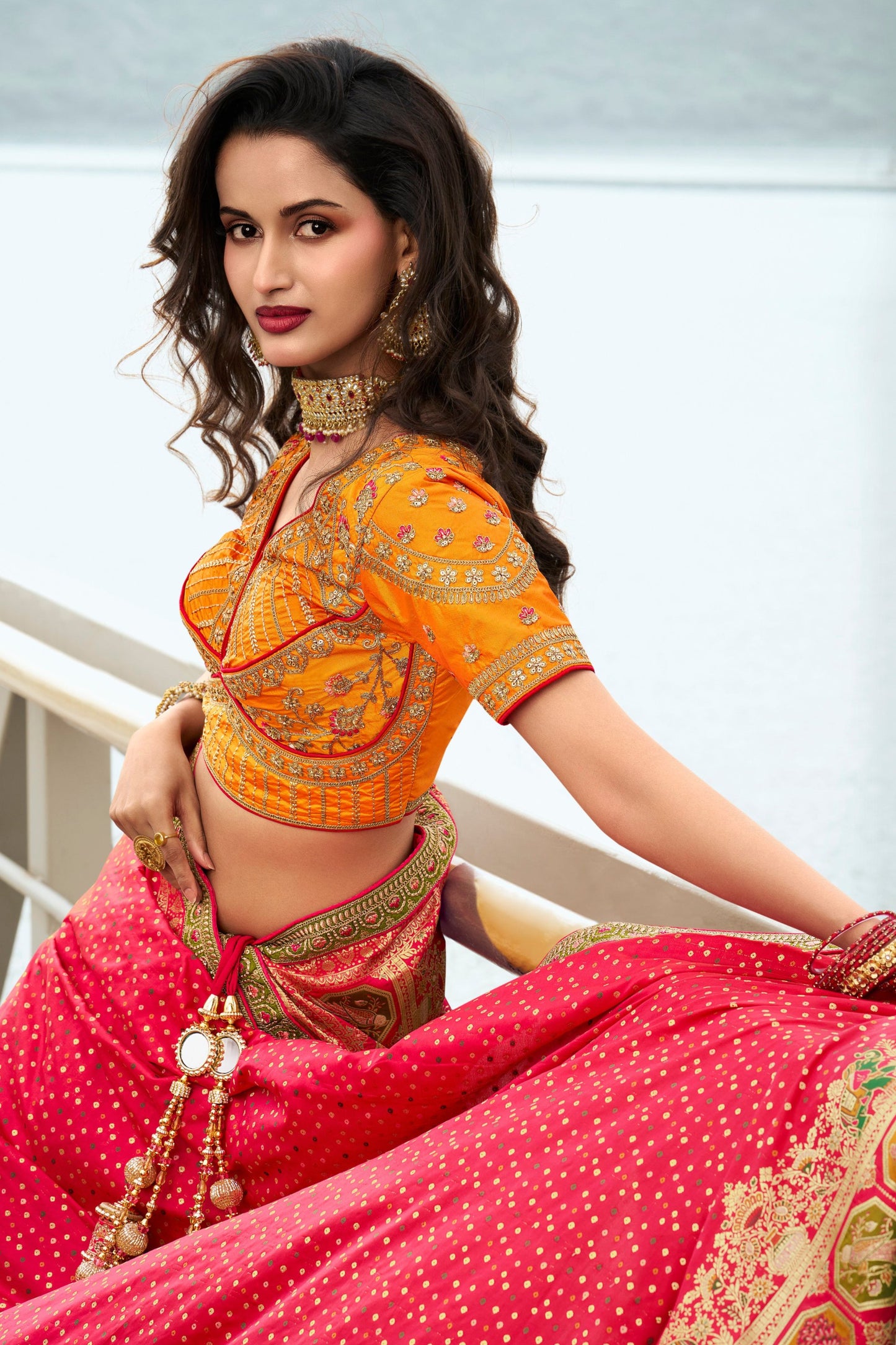 Ready to Wear Indian Pakistani Designer Lehenga Choli with Beautiful Embroidery and Stone Work