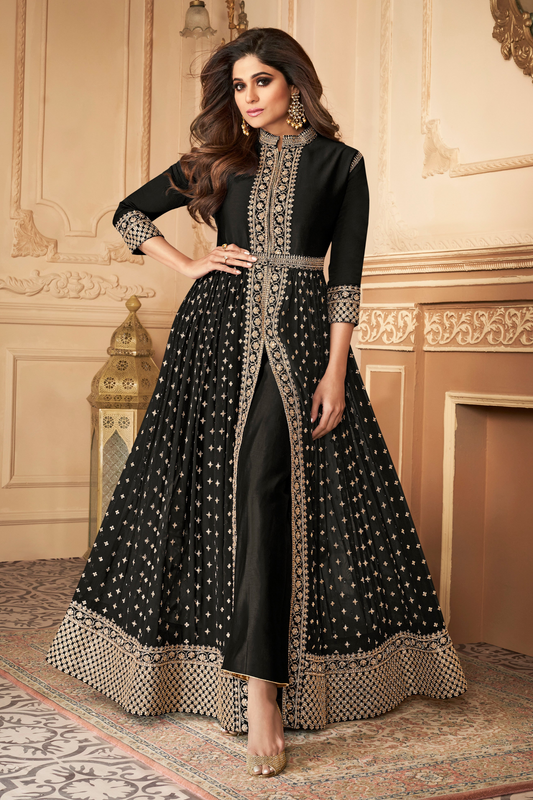 Heavy Embroidery Worked Anarkali Dupatta Gown Traditional Party Wear Outfit For Women's Collections