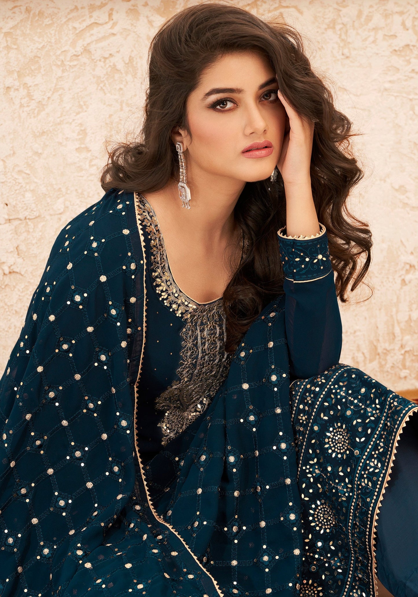 Indian Reception Party Wear Salwar Kameez Suits Ready to Wear Gorgeous Trouser Pant Outfits