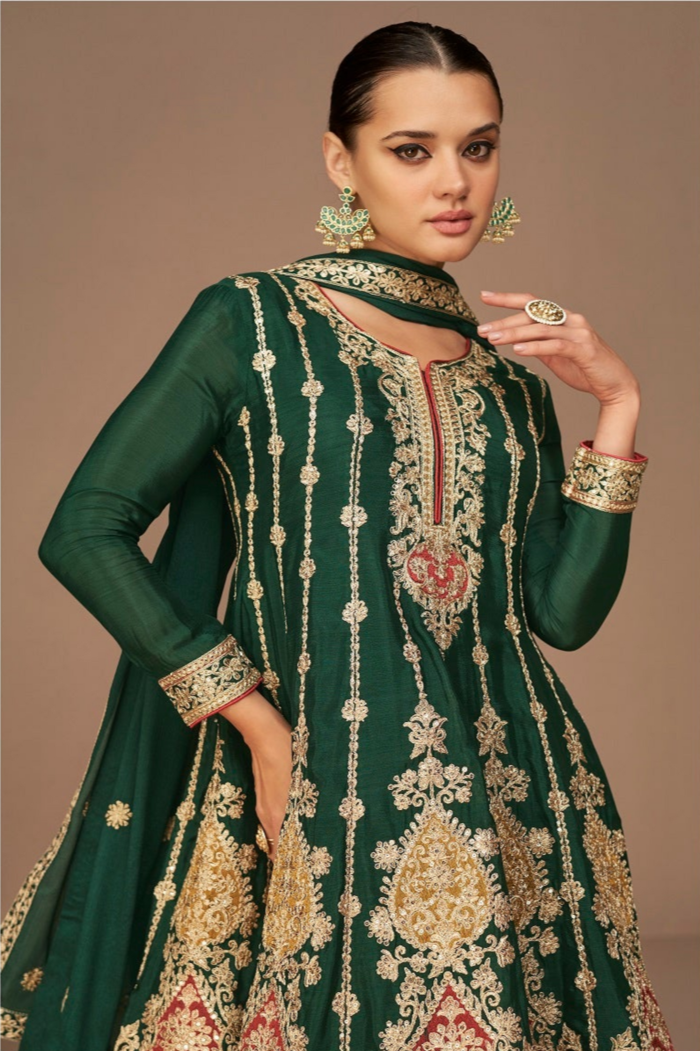 Pakisatni Rokah-nikah Wear Eid Festival Raady to Wear Salwar Kameez Worked Dupatta Dresses