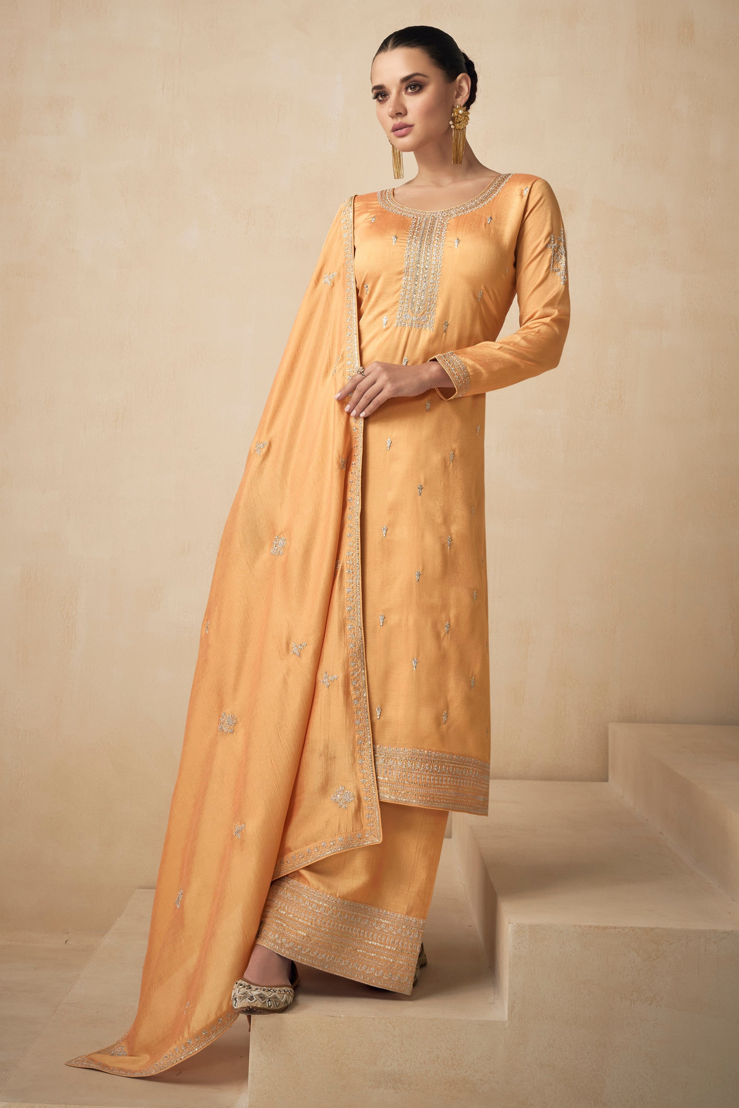 Events and Festivals Wear Indian Designer Salwar Kameez Embroidery Worked Plazzo Suits