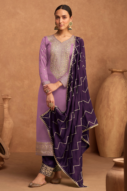 Roka-Nikah Wear Beautiful Indian Pakistani Style Silk Fabric Salwar Kameez Trouser Pant Suits