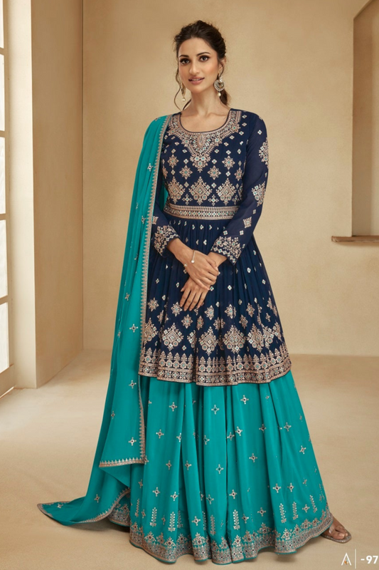 Beautiful Readymade Heavy Embroidery Worked Salwar Kameez Lengha Dupatta Dresses