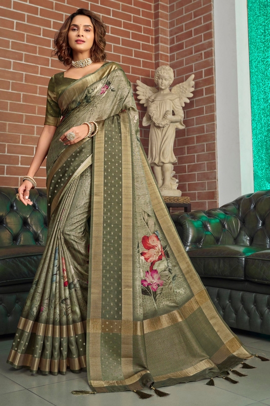 Bollywood Function Party Wear Latest Design Fancy Silk Saree With Stitched Blouse