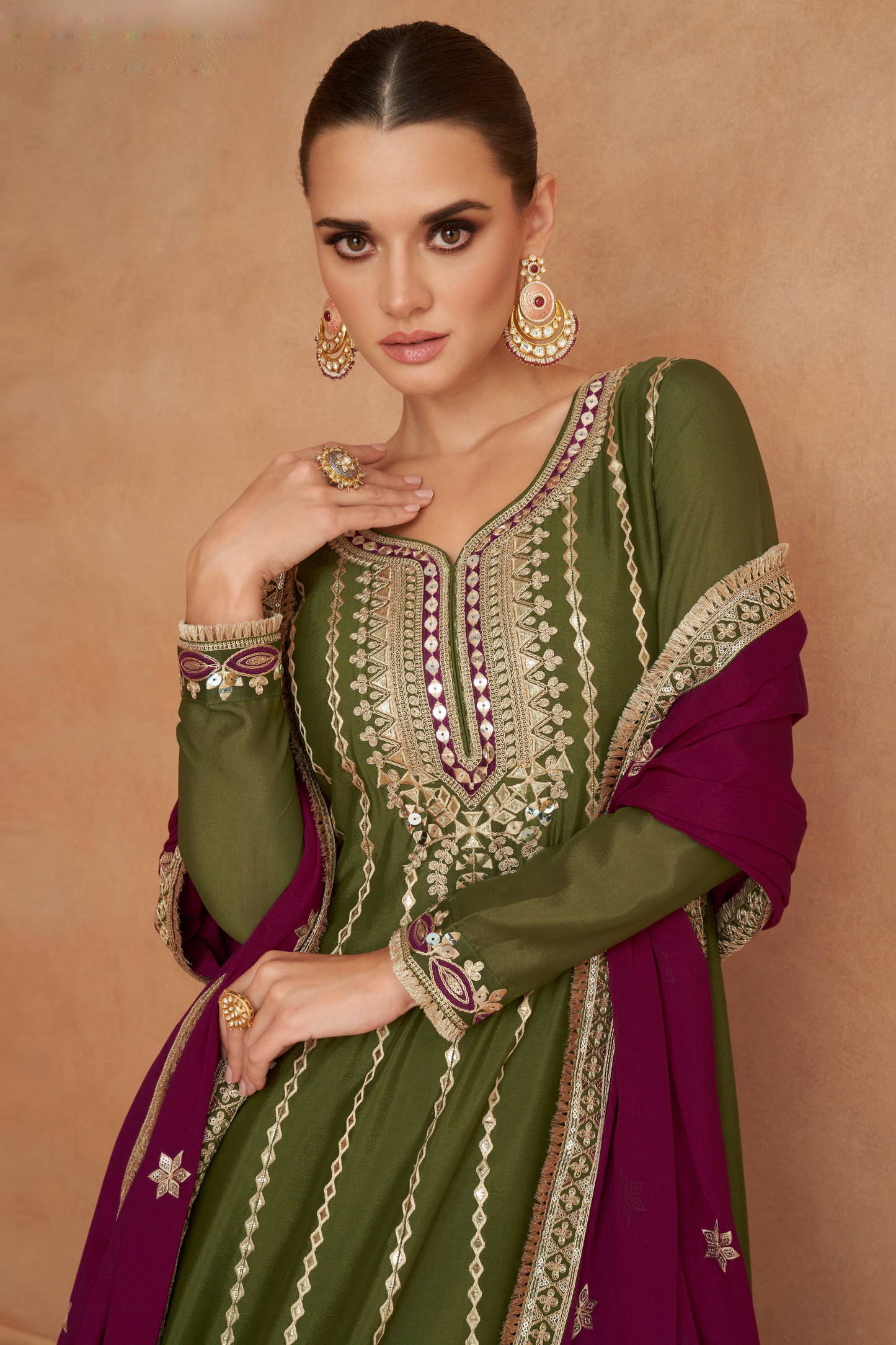 Pakistani indian Wedding Reception Party Wear Salwar Kameez Worked Dupatta Dresses