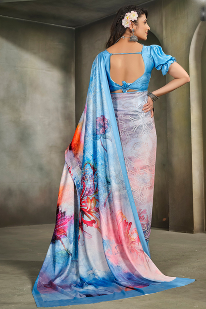 Wedding Reception Function Party Wear Fancy Silk Saree With Stitched Blouse