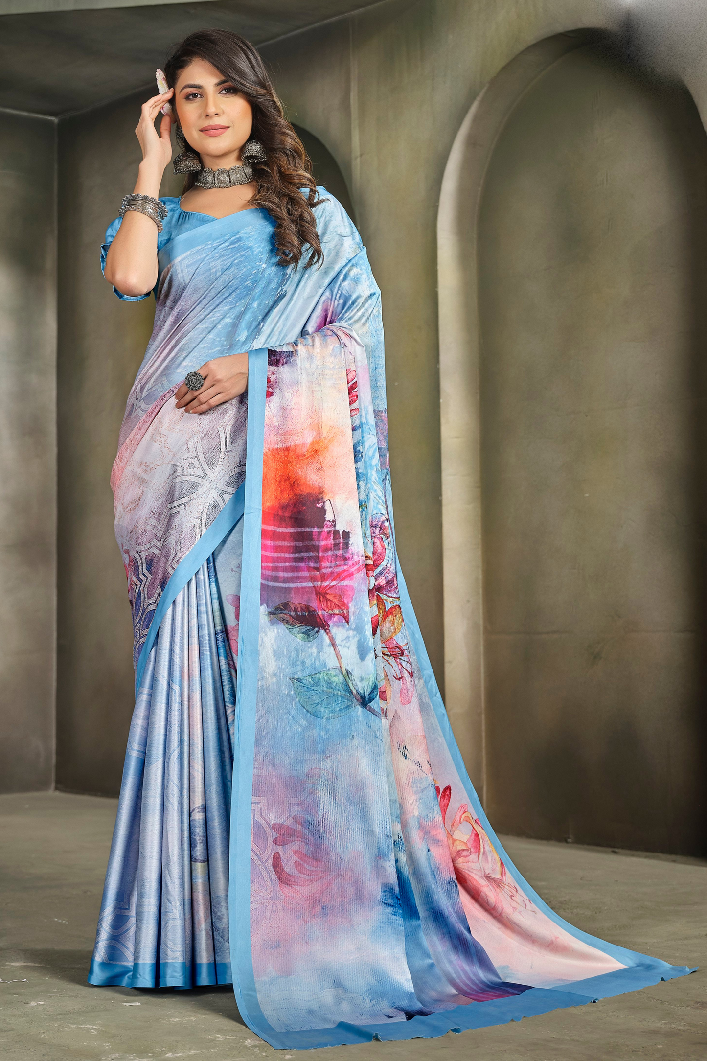 Wedding Reception Function Party Wear Fancy Silk Saree With Stitched Blouse