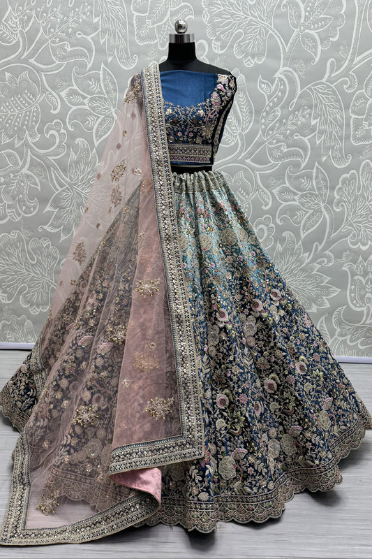 teal blue lehenga,plus size available,Comfort Fit,Premium Fabric,Express Delivery.