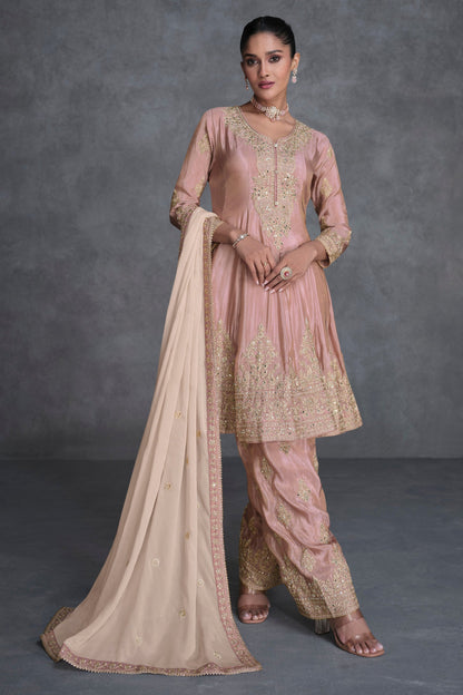 Peach Color Indian Designer Salwar Kameez Suits Eid-Ramadan Special Worked Outfits