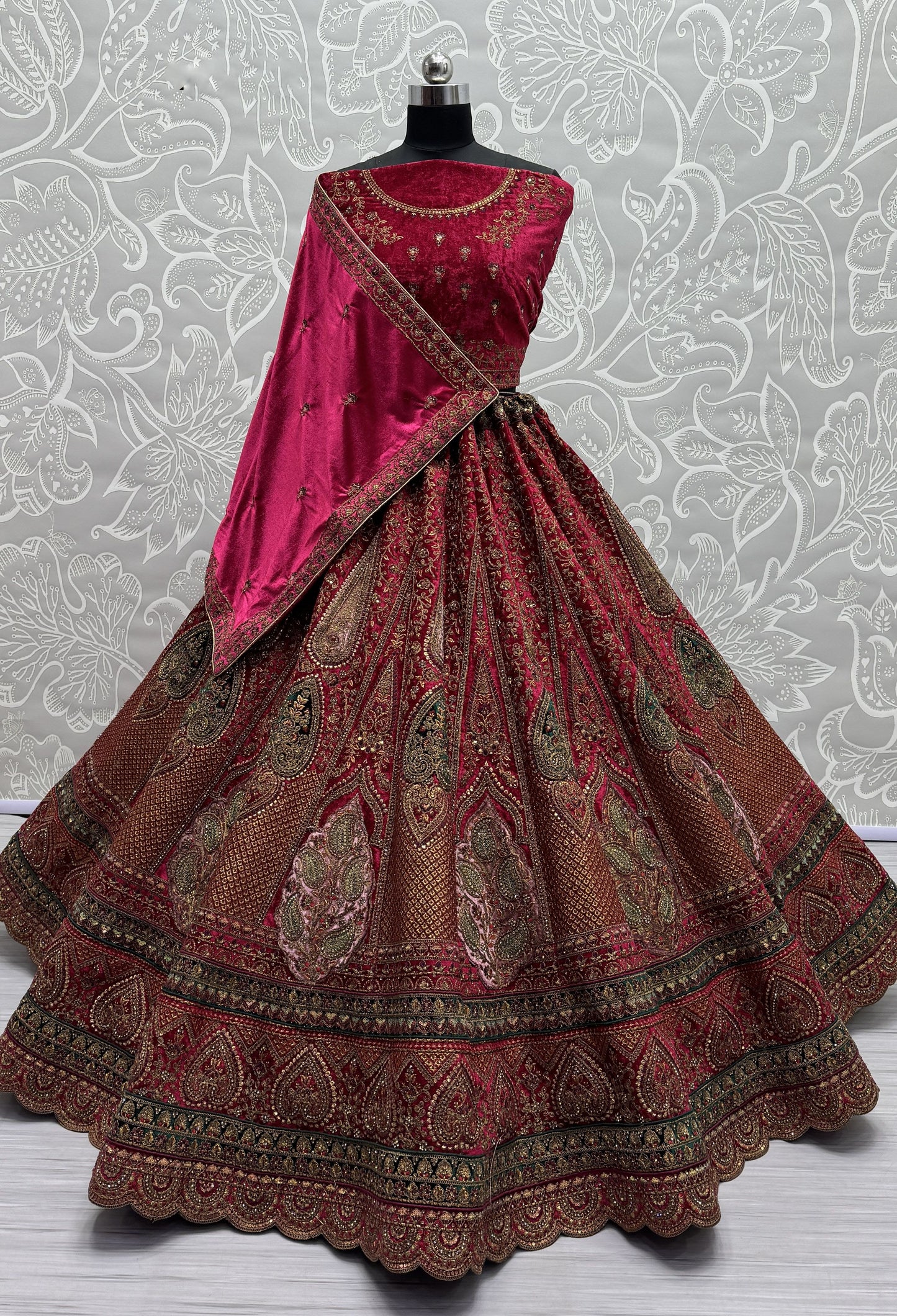 red lehenga,plus size available,Comfort Fit,Premium Fabric,Express Delivery.