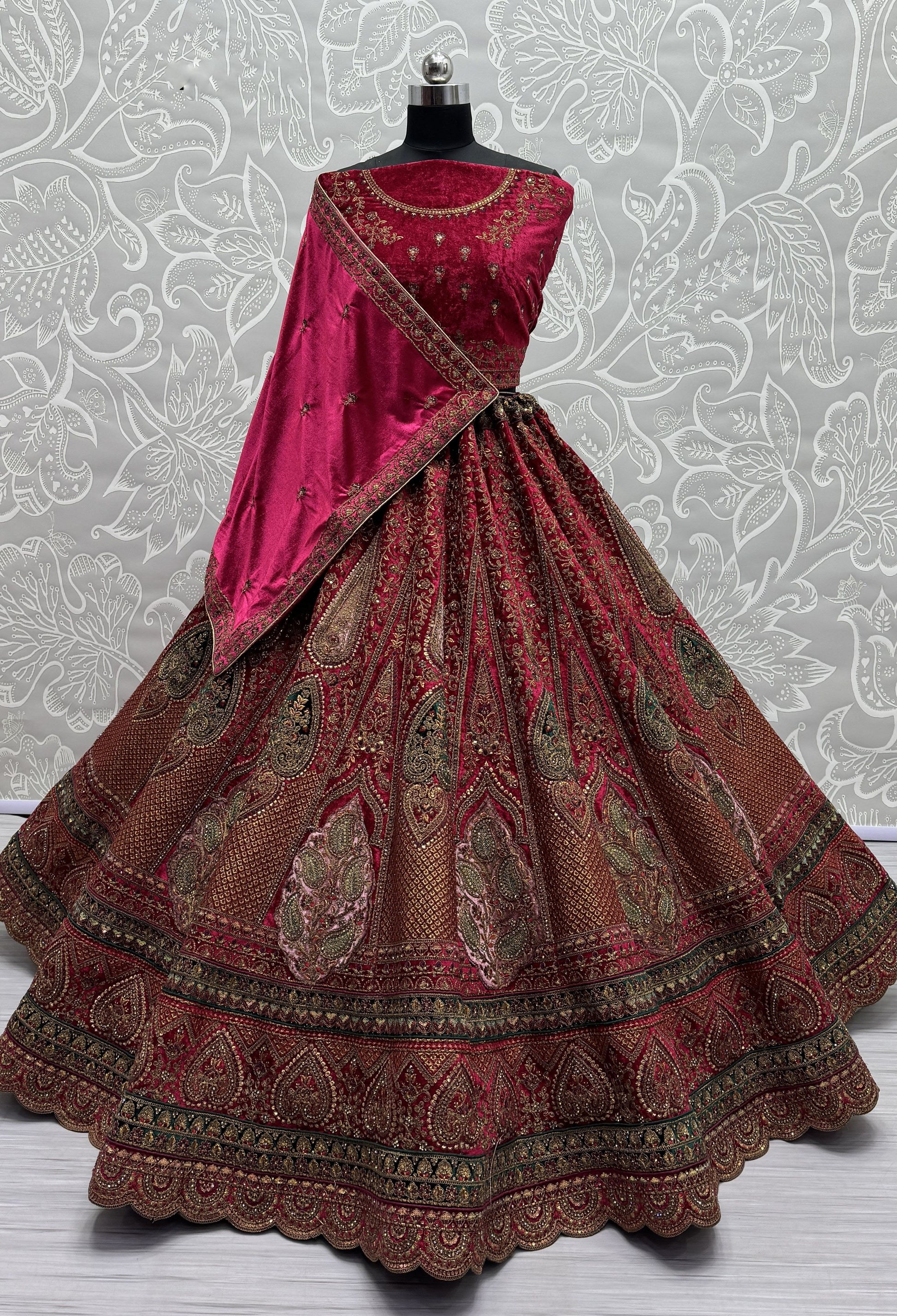 red lehenga,plus size available,Comfort Fit,Premium Fabric,Express Delivery.