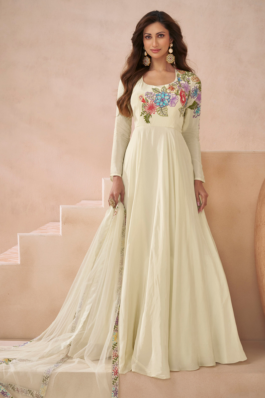 Trending Wedding Reception Party Wear Anarkali Gown Ready to Wear Indian Designer Anarkali Gown