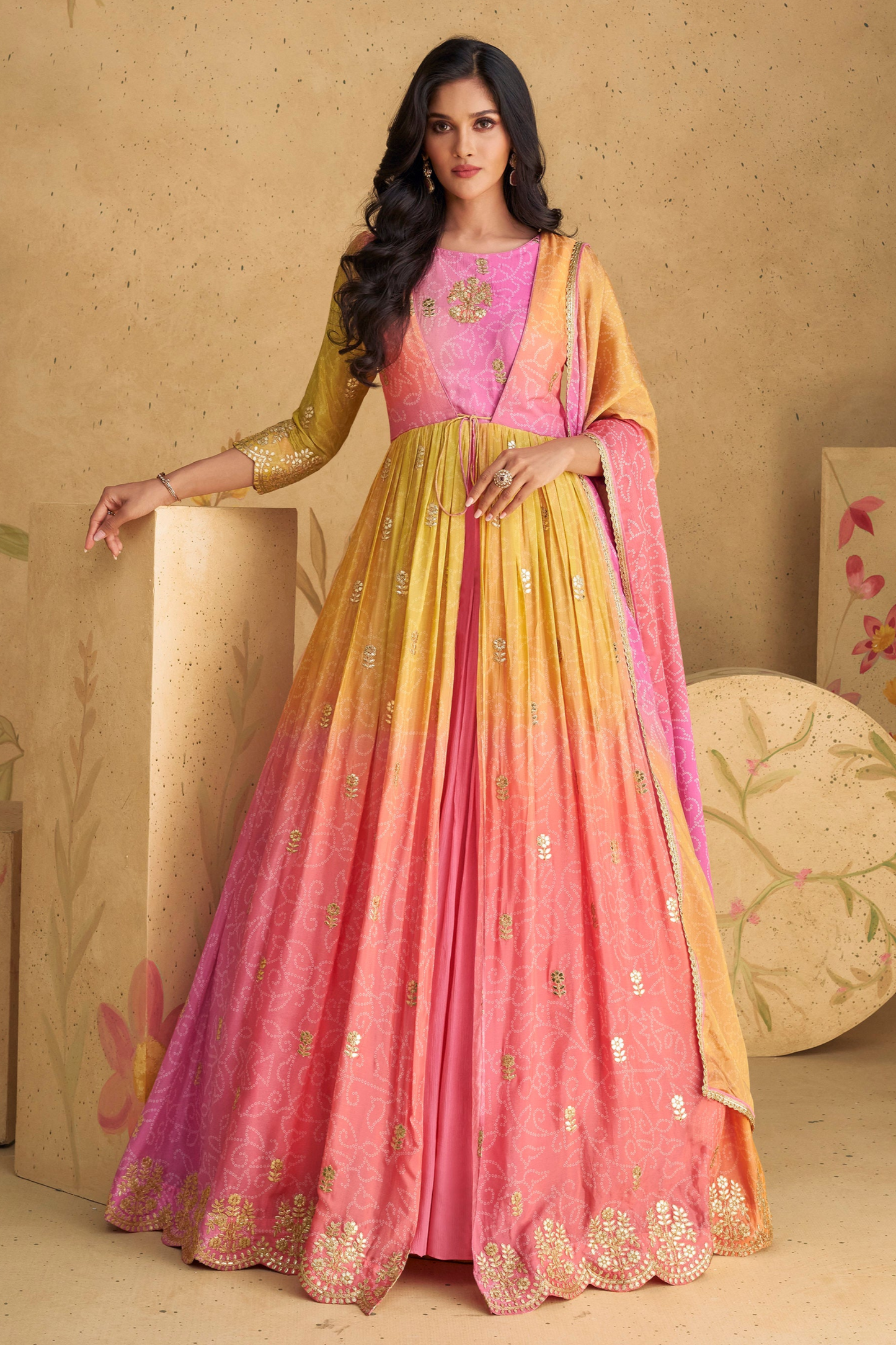 Ready to Wear Indian Designer Wedding Wear Beautiful Women's Anarkali Gown Suits