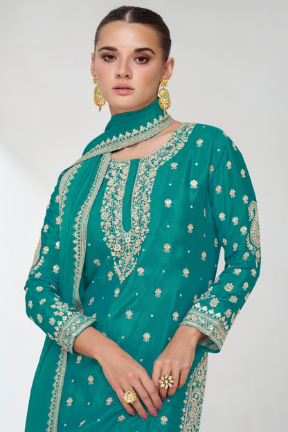 Women's Desinger Indian Wedding Function Party Readt to Wear Salwar Kameez Sharara Dupatta Suit