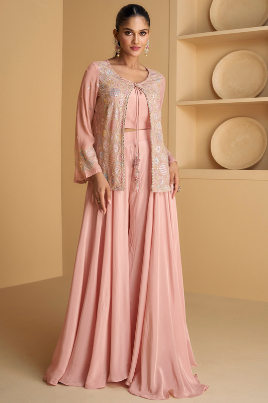 Designer Pakistani Eid Ramadan Function Party Wear embroidery Work Palazzo Koti Style